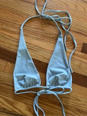 NWT Belle the Label Swim - Maris Light Blue “Ash” Halter Bikini Top